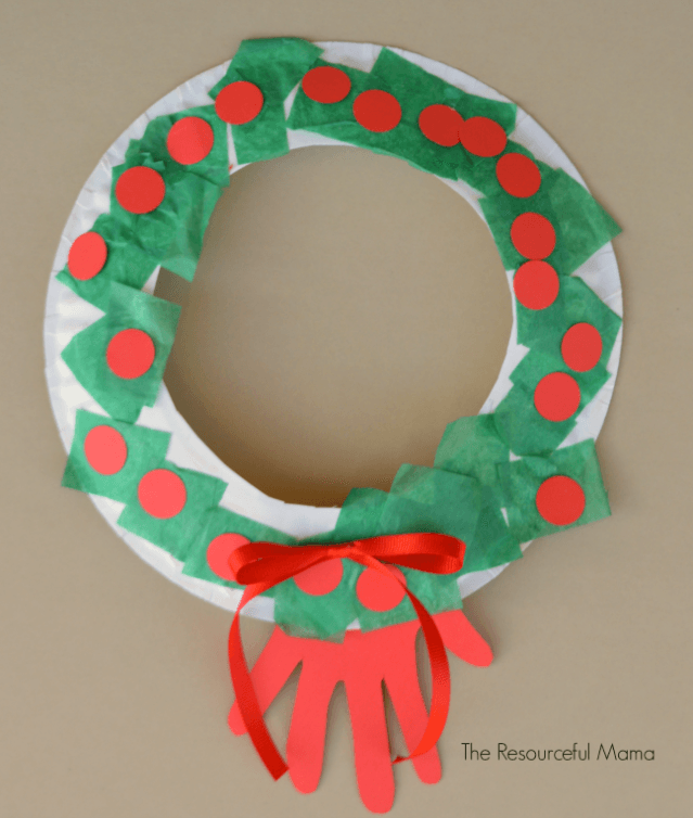 Preschool-Friendly Paper Plate Christmas Wreath Craft