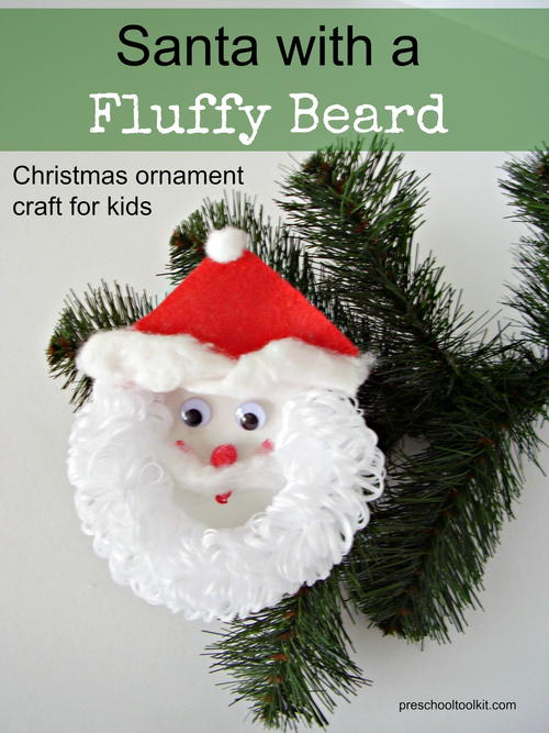 Santa with a Fluffy Beard Christmas Ornament