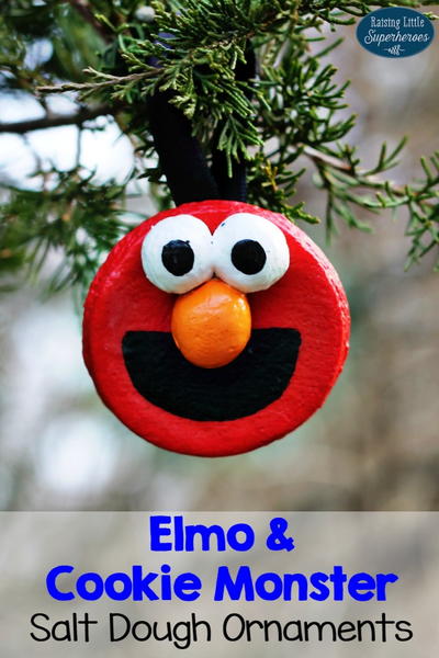 Elmo and Cookie Monster Salt Dough Ornaments