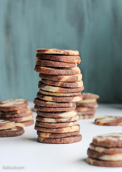 Chocolate Vanilla Swirl Icebox Cookies