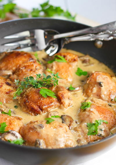 Creamy Chicken and Mushroom Skillet | FaveHealthyRecipes.com