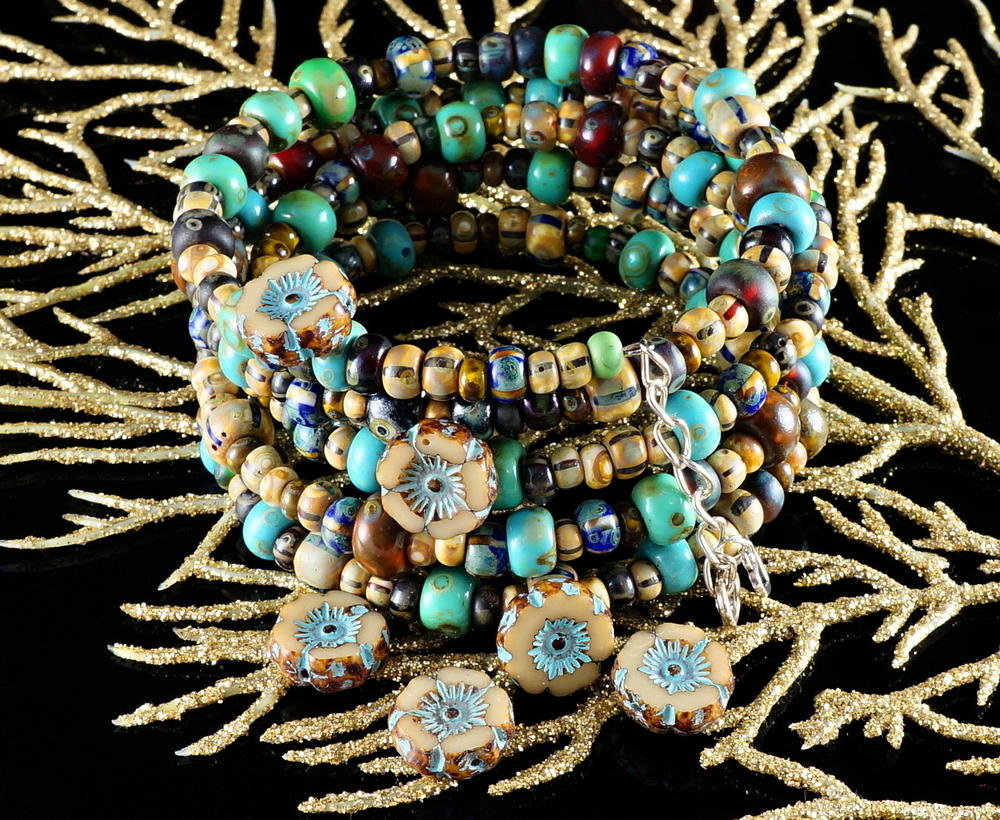 Beaded Tribal Boho Bracelet | AllFreeJewelryMaking.com