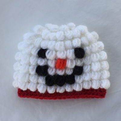 Puff Stitch Snowman Baby Hat Pattern