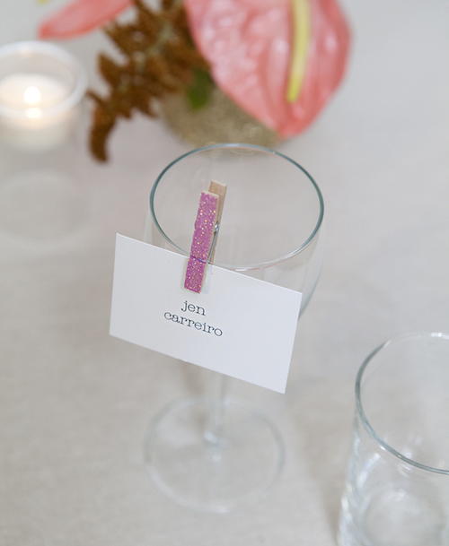 Glitter Clothespin Escort Card DIY