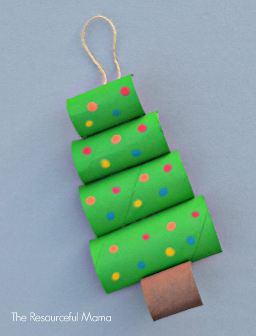 Toilet Paper Roll Christmas Tree Craft