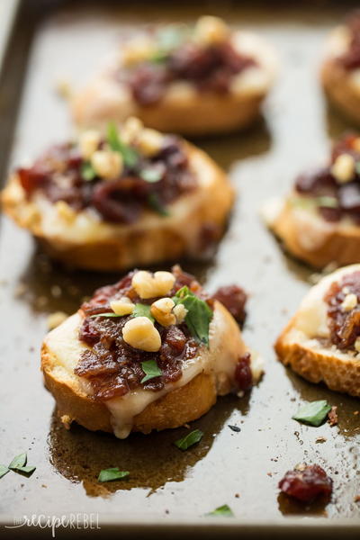 Cranberry Bacon Jam Crostini