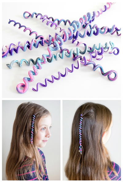 Polymer Clay Spiral Hair Wraps