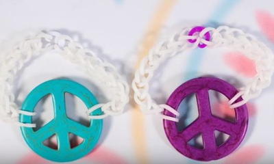 Peace Sign Rainbow Loom Bracelets
