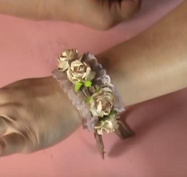 Flowers and Lace Wrist Corsage Tutorial