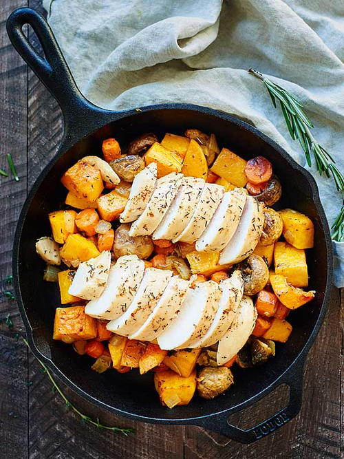 Roast Chicken and Vegetables Skillet