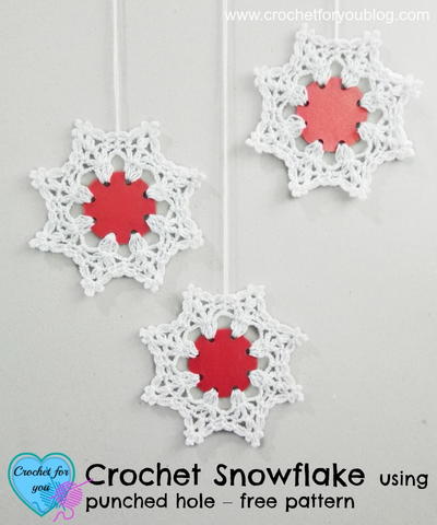 Crochet Snowflake Using Punched Hole