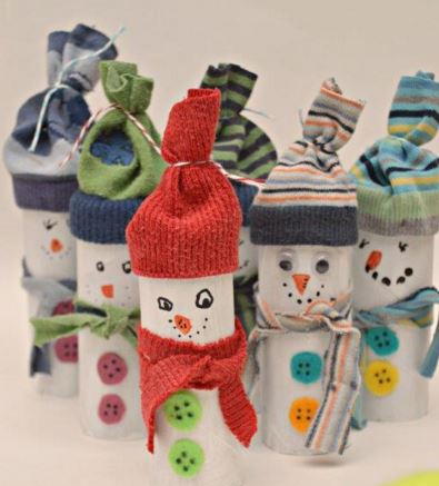 Warm and Cozy Recycled Snowman Craft