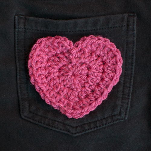 Loving Heart Crochet Applique
