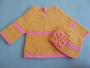 Crochet Baby Sweater and Hat