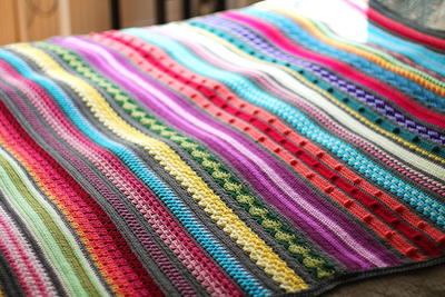 Colorful Rainbow Sampler Blanket