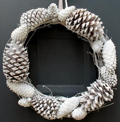 $10 Snowy Pine Cone Wreath