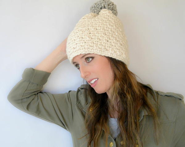 One Skein One Night Big Pom Hat