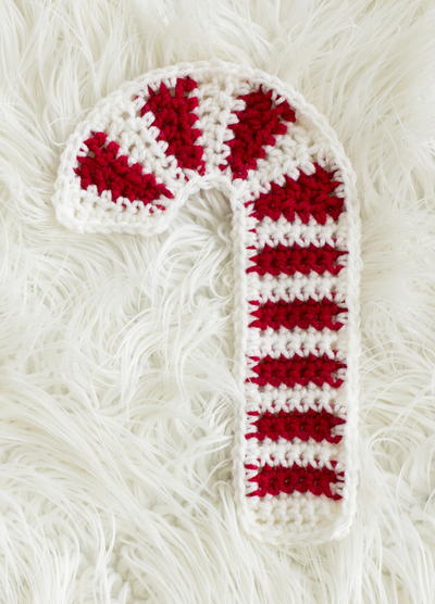 Crochet Candy Cane Hot Pad