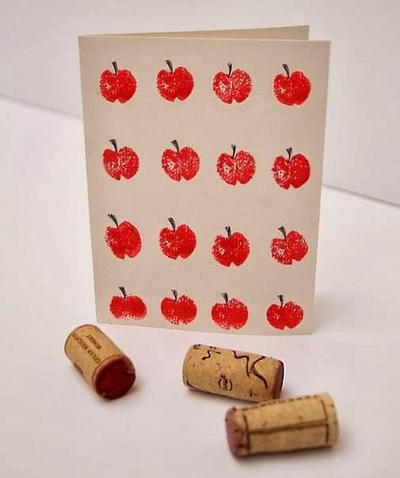 Wine Cork Apple Stamp