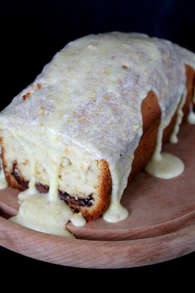 Orange Nutella Pound Cake with Orange Glaze