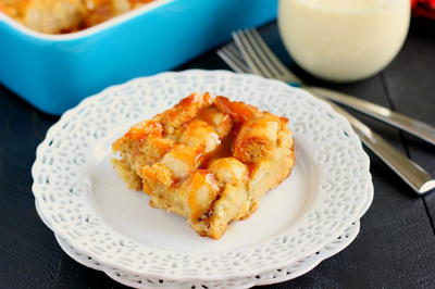 Caramel Eggnog French Toast Bake