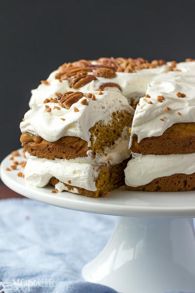 Pumpkin Caramel Pecan Naked Cake