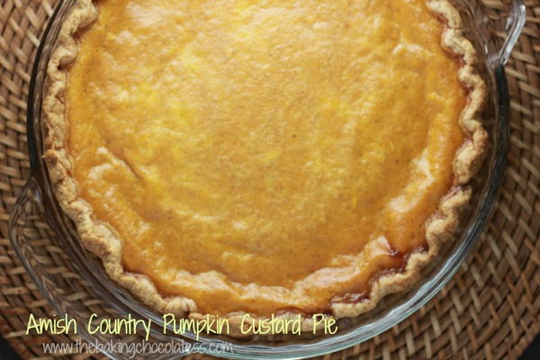Amish Country Pumpkin Custard Pie from thebakingchocolatess.com