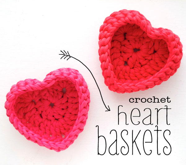 Heart Shaped Crochet Basket