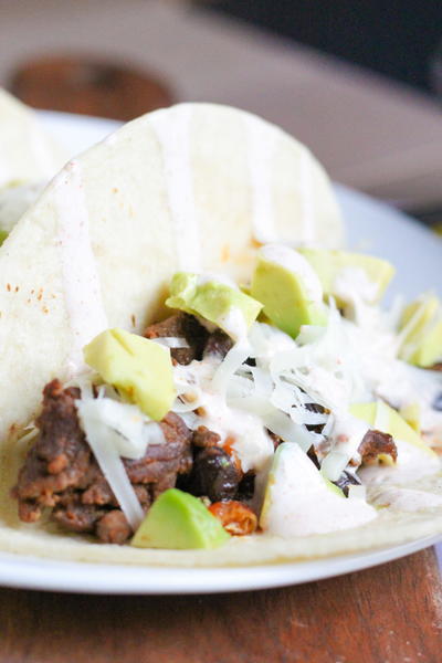 Chorizo Tacos with Black Beans