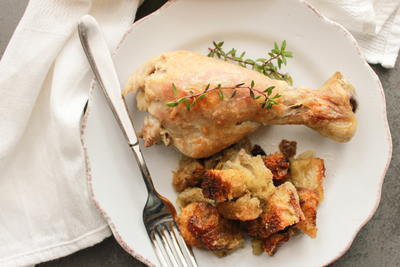 Baked Chicken Pieces and Stuffing