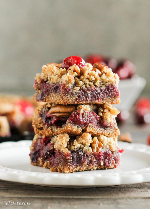 Paleo Cranberry Crumb Bars