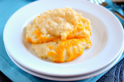Twice Baked Cheddar Mashed Potatoes