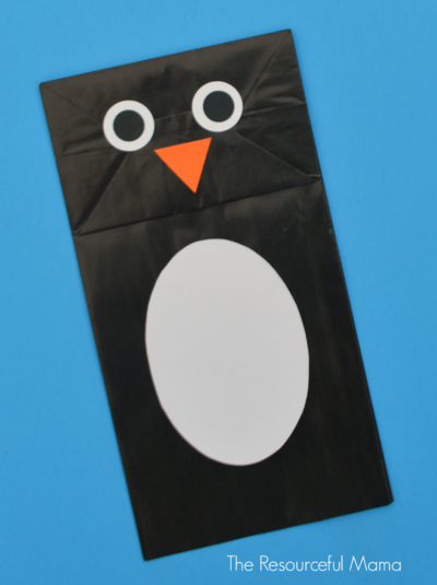 Paper Bag Penguin Puppet