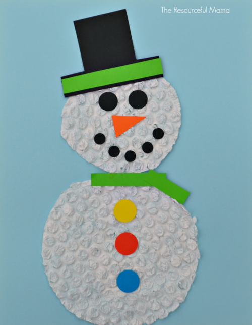Bubble Wrap Snowman Craft for Kids