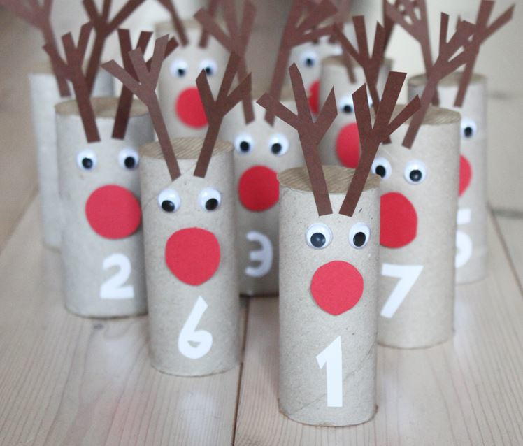Rudolph Toilet Paper Roll Advent Calendar