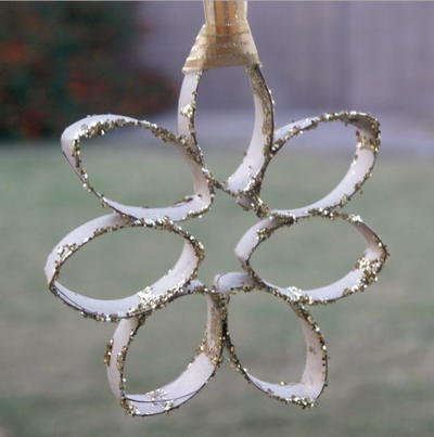 Toilet Paper Roll Snowflake Ornament