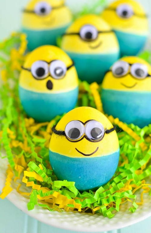 Dyed Minion Easter Eggs