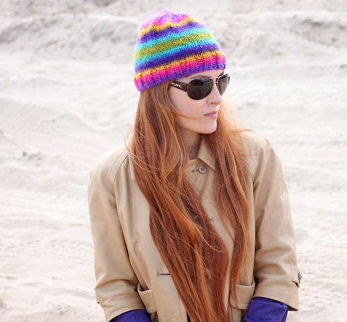 Rainbow Bright Striped Beanie