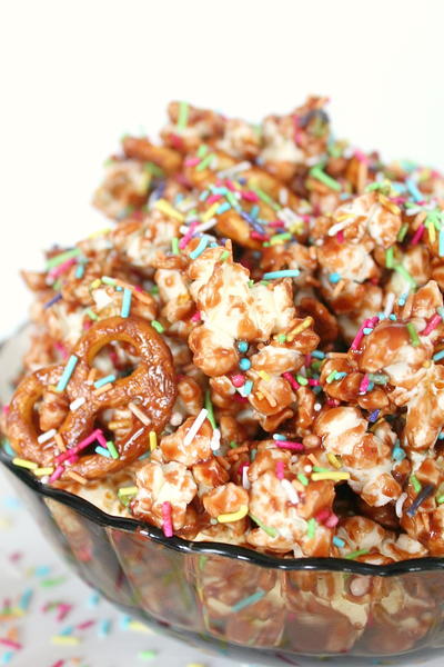 Chocolate Sprinkles popcorn Christmas treat