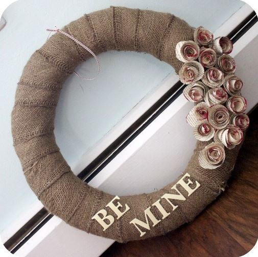 Be Mine Burlap Wreath