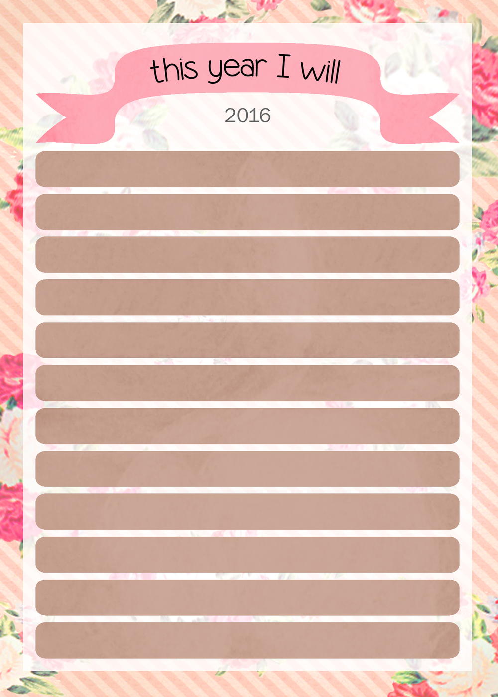 2016 Goal Setting Free Printable | FaveCrafts.com