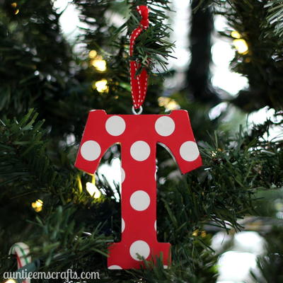 Wooden Initial Ornament