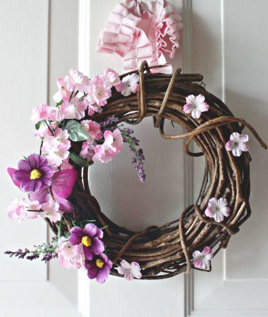 Easiest Spring Wreath