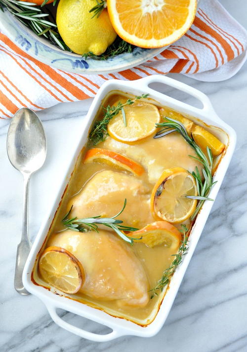 "No Work" Citrus and Herb Baked Chicken