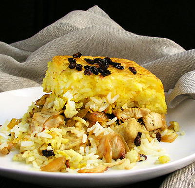 Persian Layered Chicken and Rice Casserole