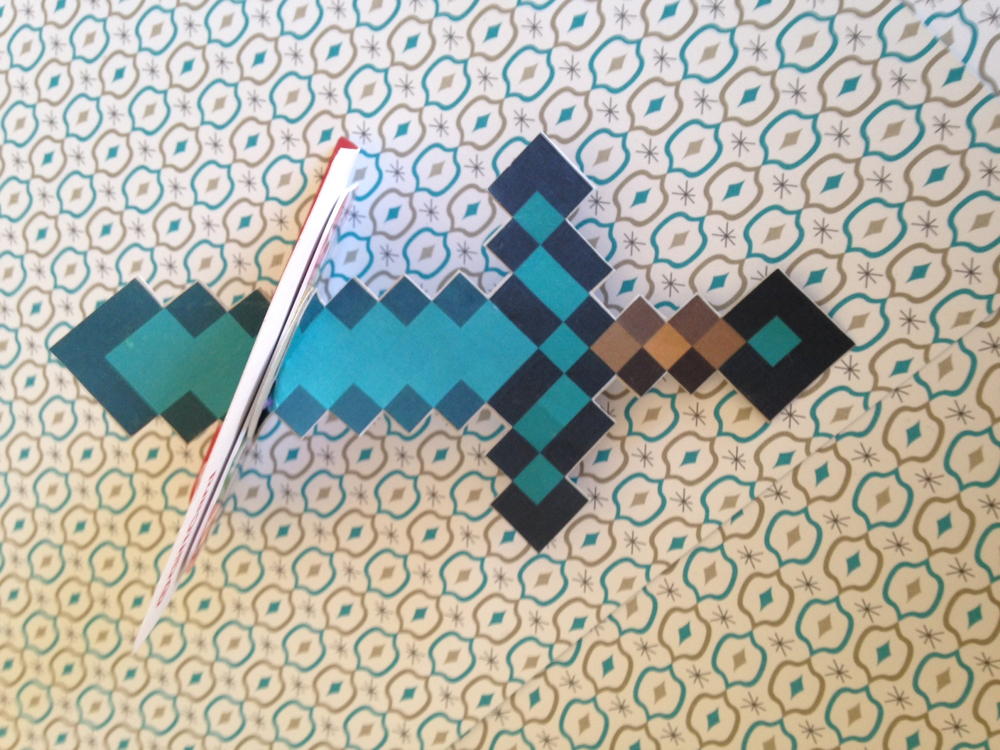 papercraft templates minecraft sword