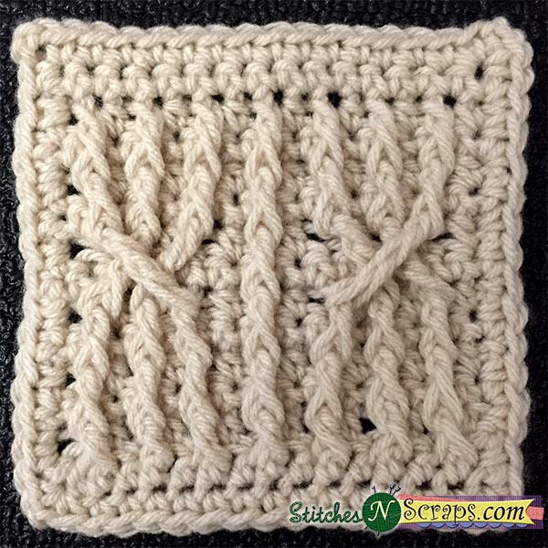 Crossed Cables Crochet Granny Square