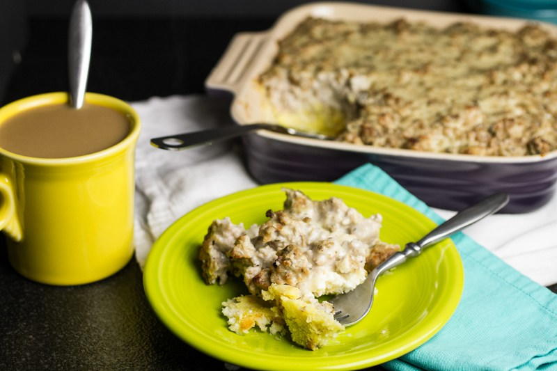 Biscuits and Sausage Breakfast Casserole | FaveSouthernRecipes.com