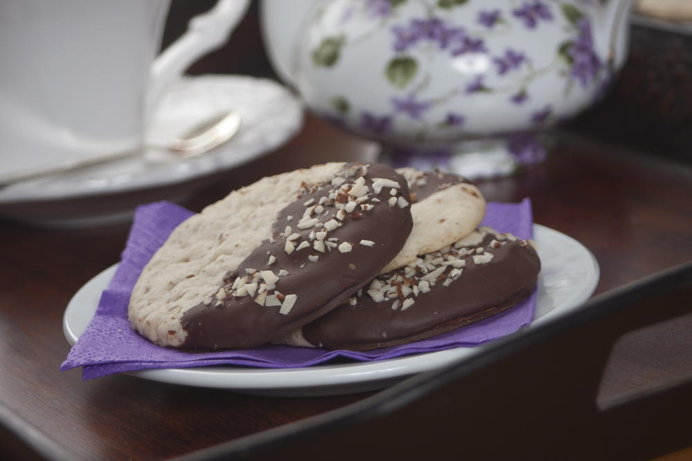 ChocolateDipped Almond Cookies