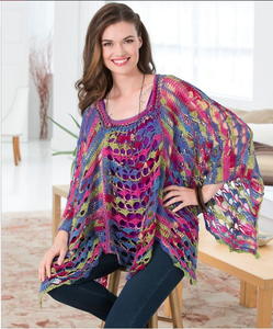 Mosaic Sunset Poncho | AllFreeCrochet.com